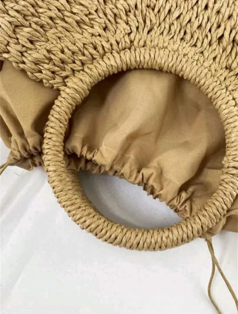 Bolsa de Palha Rattan Meia Lua